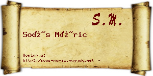 Soós Móric névjegykártya
