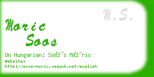 moric soos business card